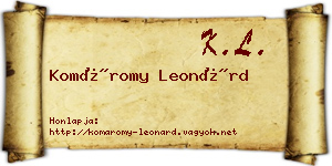 Komáromy Leonárd névjegykártya