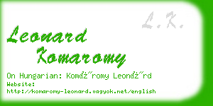 leonard komaromy business card